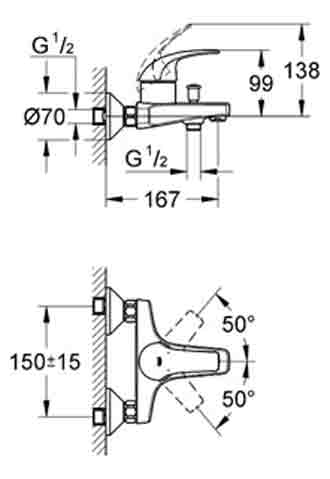 смеситель для ванны Grohe 32806 смеситель для ванны Grohe 32806