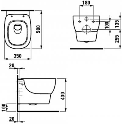 Laufen Mimo 3055.1 унитаз подвесной Laufen Mimo 3055.1 унитаз подвесной