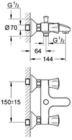 Grohe Costa 25450 смеситель для ванны Grohe Costa 25450 смеситель для ванны