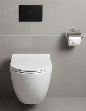 Подвесной унитаз Devit с черной клавишей Подвесной унитаз Devit с черной клавишей